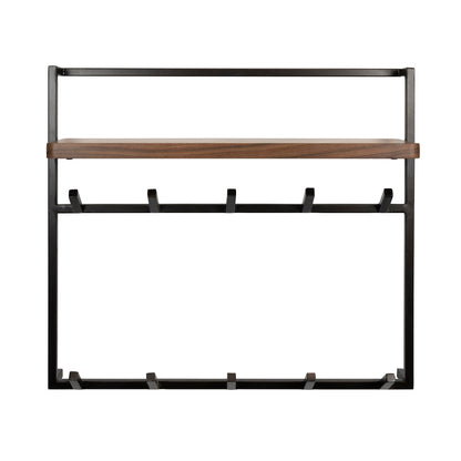 Wandgarderobe "AIR PURE HOCH" – Luftiges Design mit Akazienholz-Ablage und 10 Haken