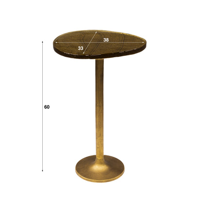Beistelltisch-Set ECLIPSE 3-teiliges Satztisch-Trio aus Gussglas mit Tulpenfuß Antikgold
