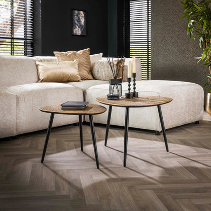 Couchtisch-Set LUCIANO BRONZO 2-teilige Satztische in Antik-Metallic