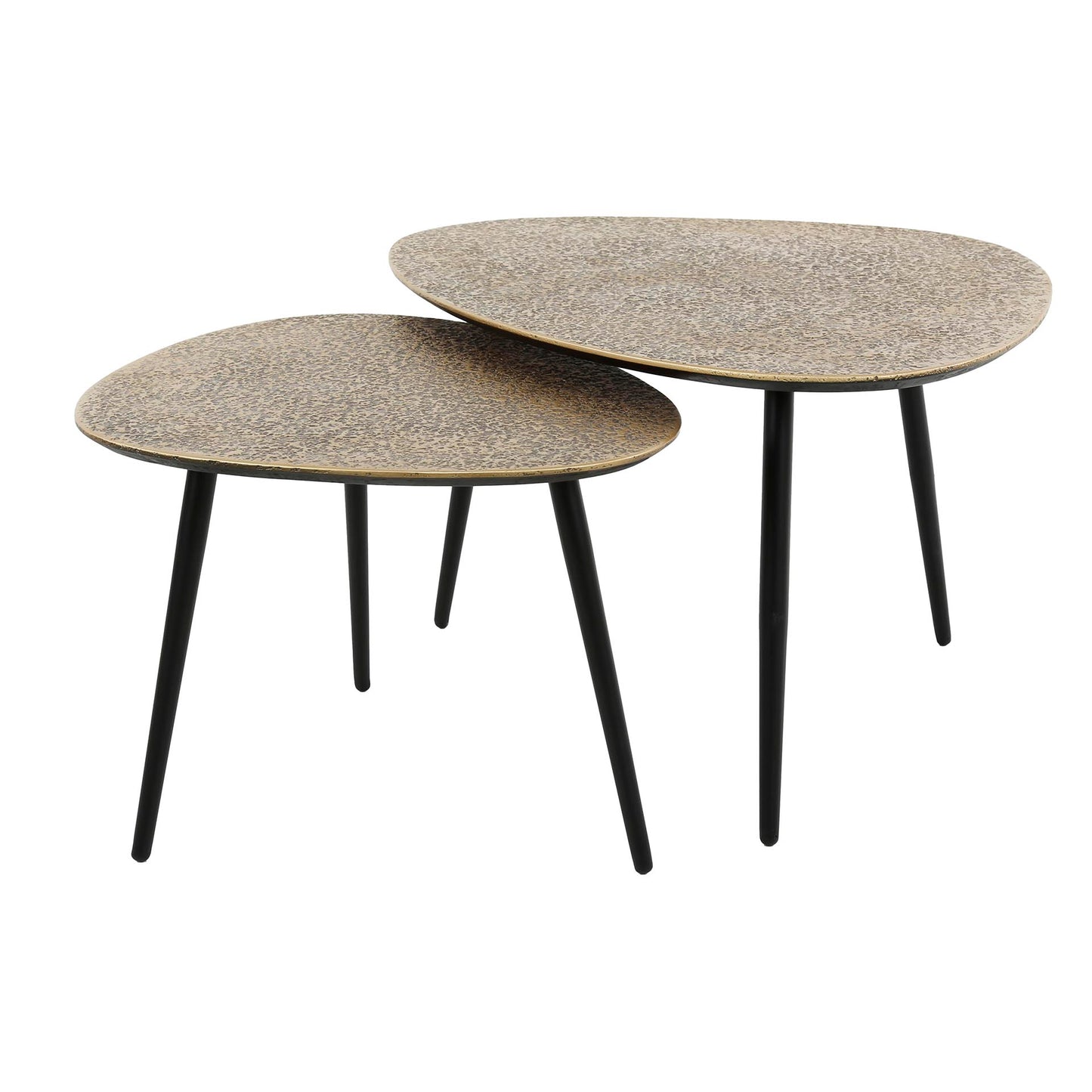 Couchtisch-Set LUCIANO BRONZO 2-teilige Satztische in Antik-Metallic