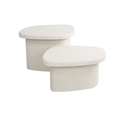 Couchtisch-Set STONE ORGANICO 2-teilige Kiesel-Satztische aus Marmor-Verbundstoff