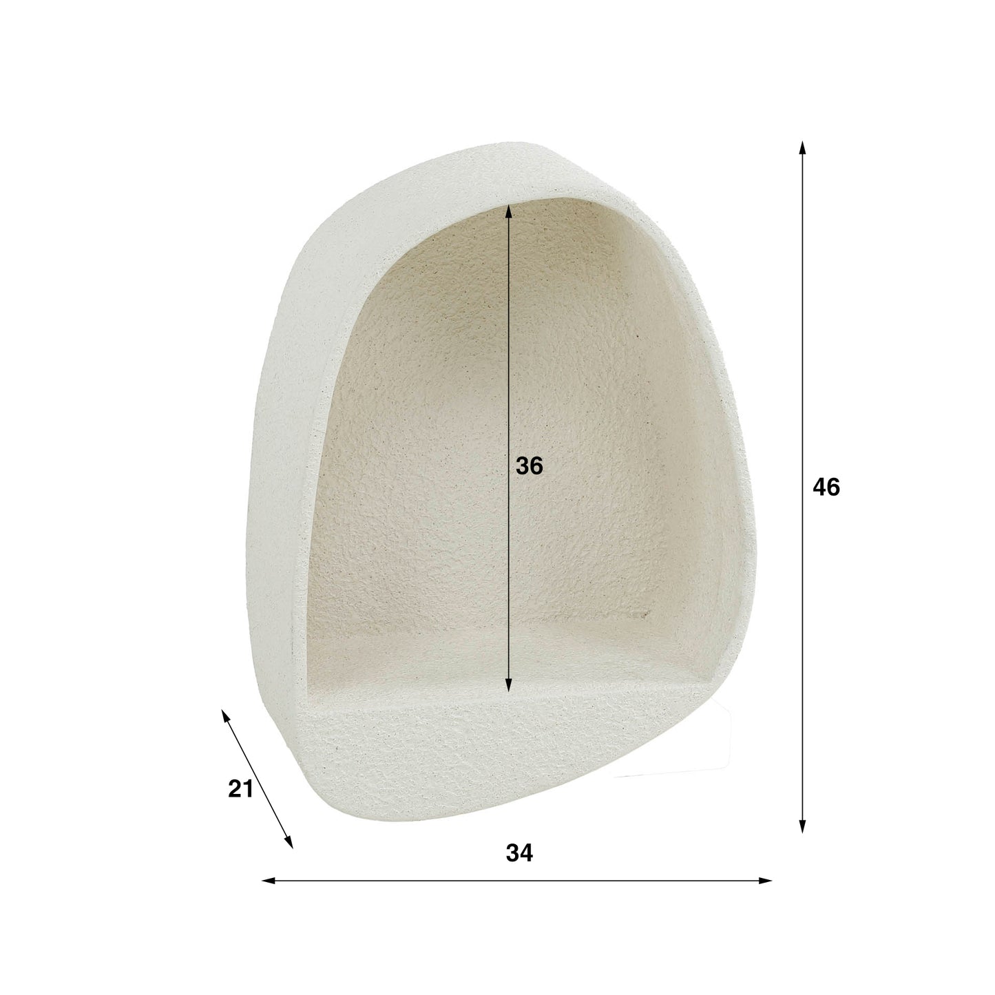 Wandregal STONE DROP Organisches Wand-Nischenregal aus Marmor-Komposit Tropfenform, 46 cm