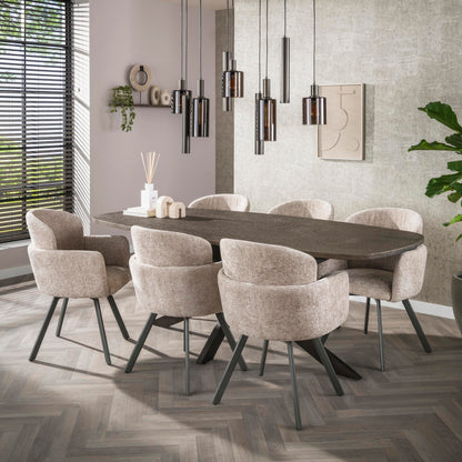 Esstisch BRONVIK GRANDE Dänisch-Ovaler XXL-Tisch in Liquid-Metal Bronze