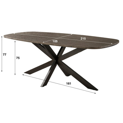 Esstisch BRONVIK GRANDE Dänisch-Ovaler XXL-Tisch in Liquid-Metal Bronze