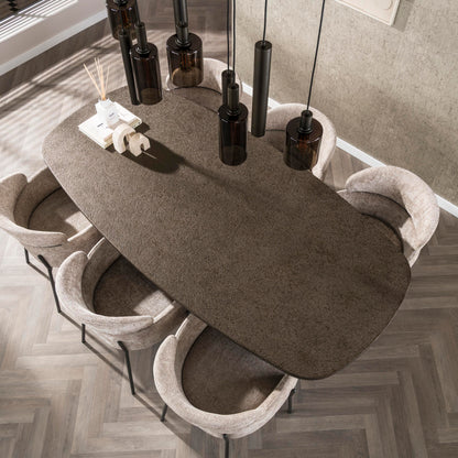 Esstisch BRONVIK GRANDE Dänisch-Ovaler XXL-Tisch in Liquid-Metal Bronze