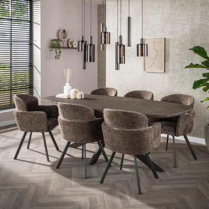 Esstisch BRONVIK GRANDE Dänisch-Ovaler XXL-Tisch in Liquid-Metal Bronze