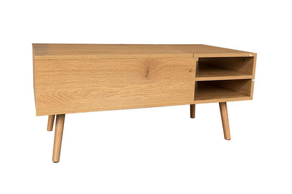 Couchtisch MALMÖ mit Lift-Top Funktion & verstecktem Stauraum, 100x50 cm hellbraun