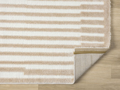 Teppich Nova rechteckig klare Linienführung 13 mm Höhe 160 x 230 cm 200x290 cm creme
