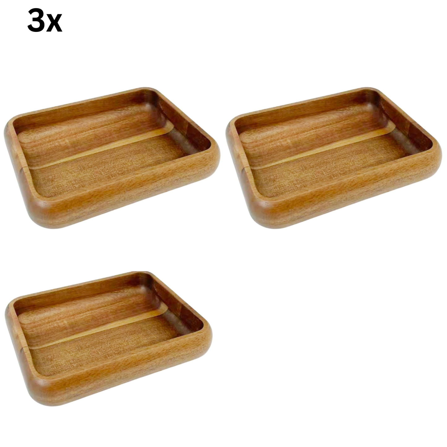 Servierschale Kleines flaches Massivholz-Schälchen im minimalistischen Design Akazie Holz 14 cm