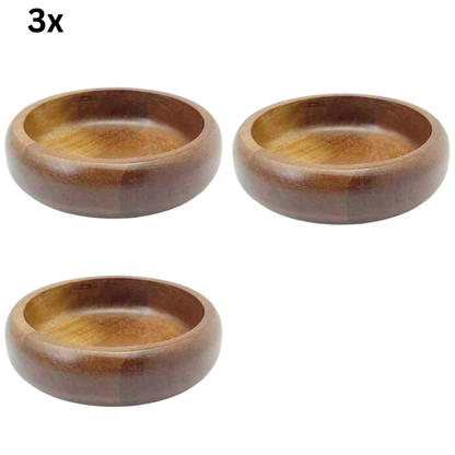 Servierschale Kleines flaches Massivholz-Schälchen im minimalistischen Design Akazie Holz Ø 14 cm