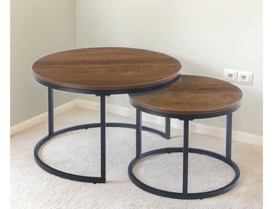 Beistelltisch Couchtisch Holz Optik Kaffeetisch Set 2er Set