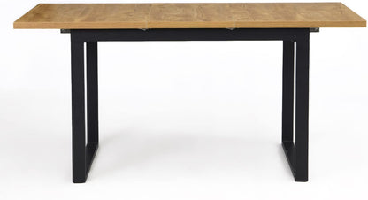 Esstisch Silas | ausziehbar 120-160 x80 cm 4-6 Personen Küchentisch Holztisch mit Kufen Gestell schwarz Esszimmer skandinavisch Industrial Design