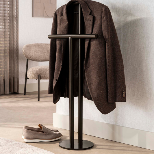 Kleiderständer LUNO Eleganter Kleiderbutler aus Stahl in Bronze-Optik 106 cm