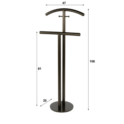 Kleiderständer LUNO Eleganter Kleiderbutler aus Stahl in Bronze-Optik 106 cm