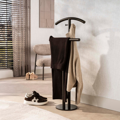Kleiderständer LUNO Eleganter Kleiderbutler aus Stahl in Bronze-Optik 106 cm