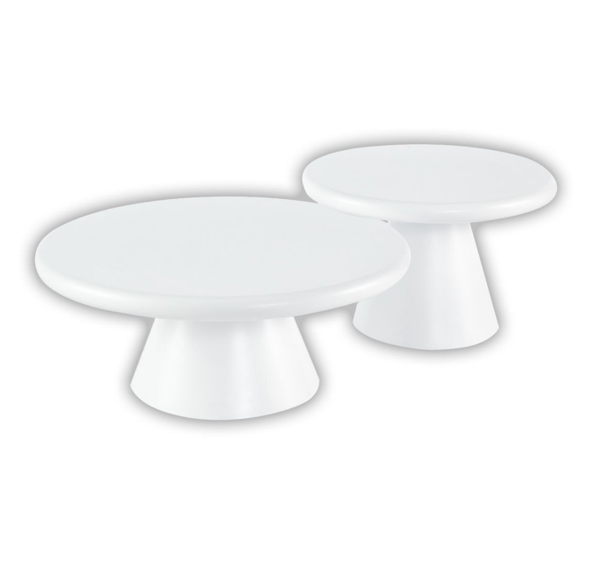 Couchtisch Bobbio 2er Set in weiß MDF rund Ø90cm