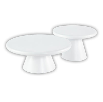 Couchtisch Bobbio 2er Set in weiß MDF rund Ø90cm