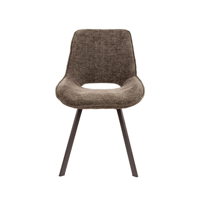 Esszimmerstuhl SWIVEL CHENILLE 360° Drehstuhl ohne Armlehnen im 4er-Set Taupe