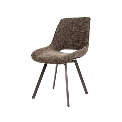 Esszimmerstuhl SWIVEL CHENILLE 360° Drehstuhl ohne Armlehnen im 4er-Set Taupe