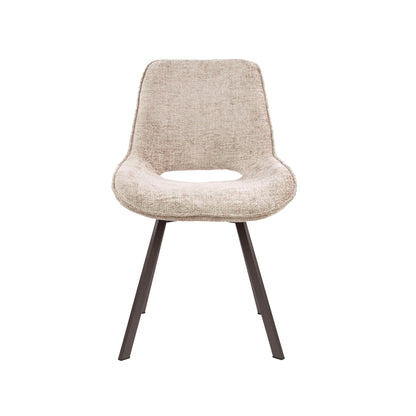 Esszimmerstuhl SWIVEL CHENILLE 360° Drehstuhl ohne Armlehnen im 4er-Set Beige