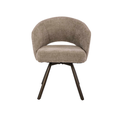Esszimmerstuhl SALON CROSS GIRO 360° drehbarer Sessel mit Taschenfederkern & Cut-Out Cargo Sand-Braun