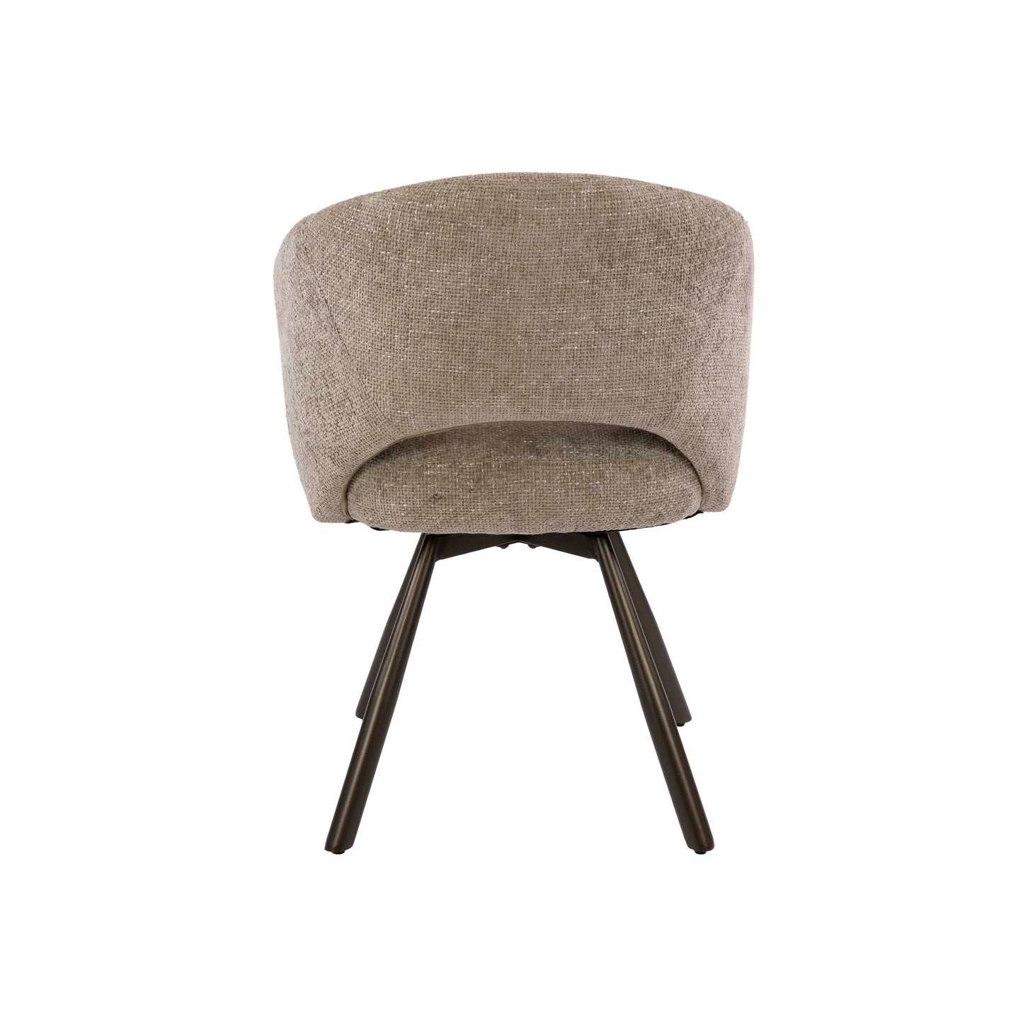 Esszimmerstuhl SALON CROSS GIRO 360° drehbarer Sessel mit Taschenfederkern & Cut-Out Cargo Sand-Braun