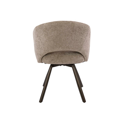 Esszimmerstuhl SALON CROSS GIRO 360° drehbarer Sessel mit Taschenfederkern & Cut-Out Cargo Sand-Braun