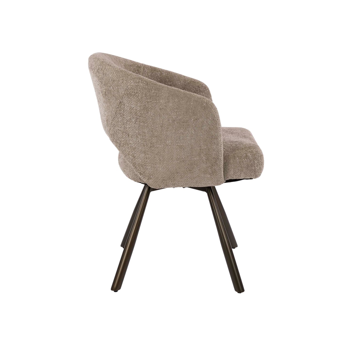 Esszimmerstuhl SALON CROSS GIRO 360° drehbarer Sessel mit Taschenfederkern & Cut-Out Cargo Sand-Braun