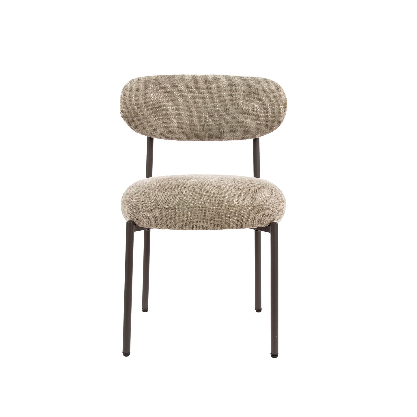 Esszimmerstuhl ROUND CARGO Gepolsterter Retro-Stuhl mit Taschenfederung Beige