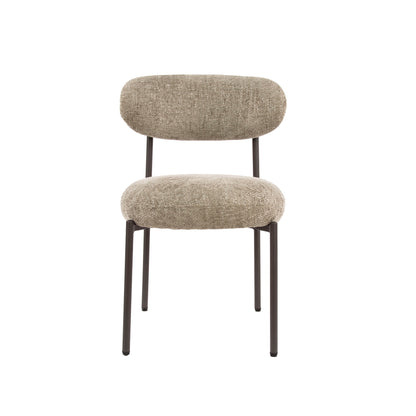 Esszimmerstuhl ROUND CARGO Gepolsterter Retro-Stuhl mit Taschenfederung Beige