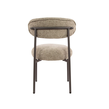 Esszimmerstuhl ROUND CARGO Gepolsterter Retro-Stuhl mit Taschenfederung Beige