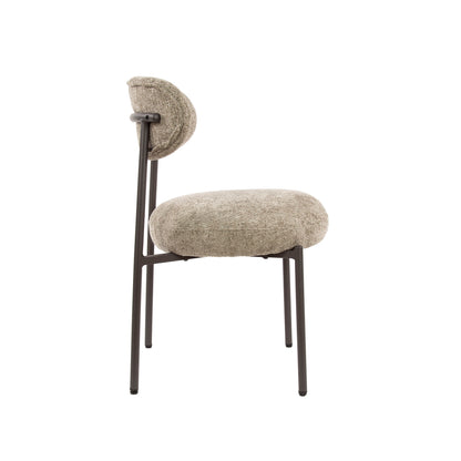 Esszimmerstuhl ROUND CARGO Gepolsterter Retro-Stuhl mit Taschenfederung Beige