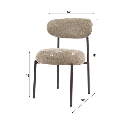 Esszimmerstuhl ROUND CARGO Gepolsterter Retro-Stuhl mit Taschenfederung Beige