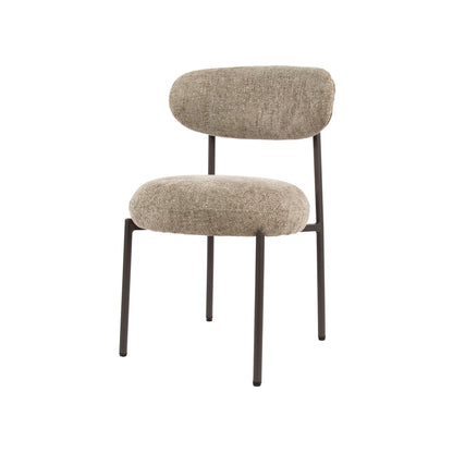 Esszimmerstuhl ROUND CARGO Gepolsterter Retro-Stuhl mit Taschenfederung Beige
