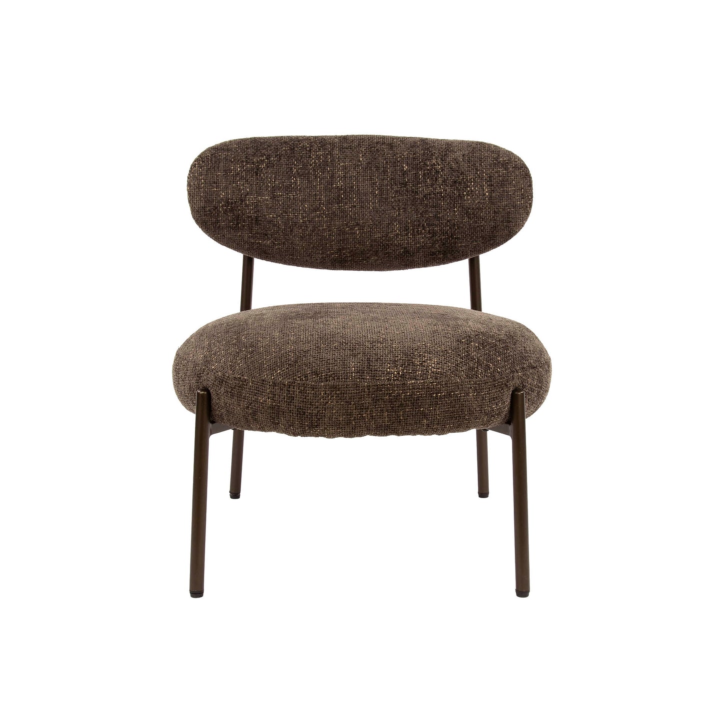 Sessel ROUND CARGO Gepolsterter Retro-Loungesessel mit Taschenfederung Braun