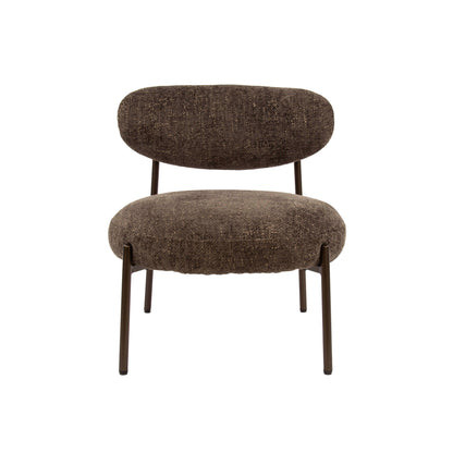 Sessel ROUND CARGO Gepolsterter Retro-Loungesessel mit Taschenfederung Braun