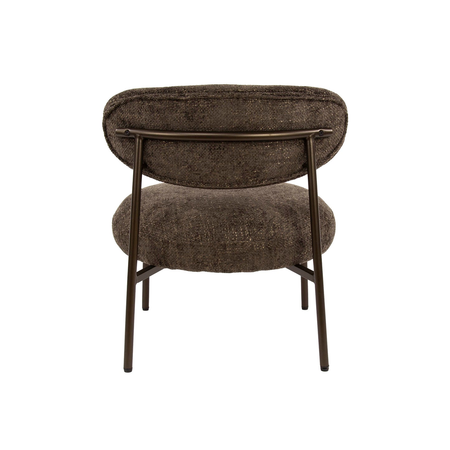 Sessel ROUND CARGO Gepolsterter Retro-Loungesessel mit Taschenfederung Braun