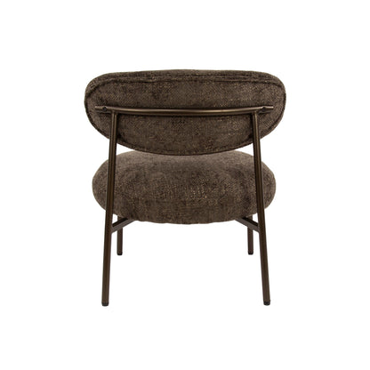 Sessel ROUND CARGO Gepolsterter Retro-Loungesessel mit Taschenfederung Braun