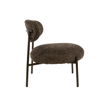 Sessel ROUND CARGO Gepolsterter Retro-Loungesessel mit Taschenfederung Braun