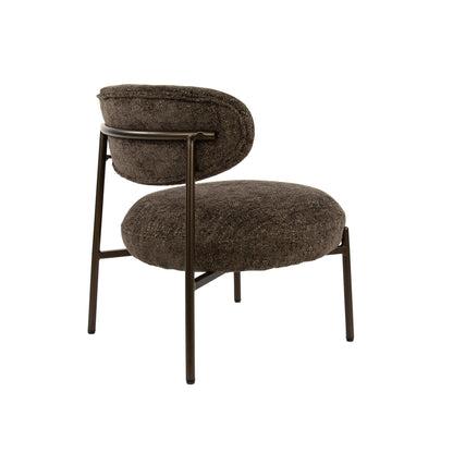 Sessel ROUND CARGO Gepolsterter Retro-Loungesessel mit Taschenfederung Braun