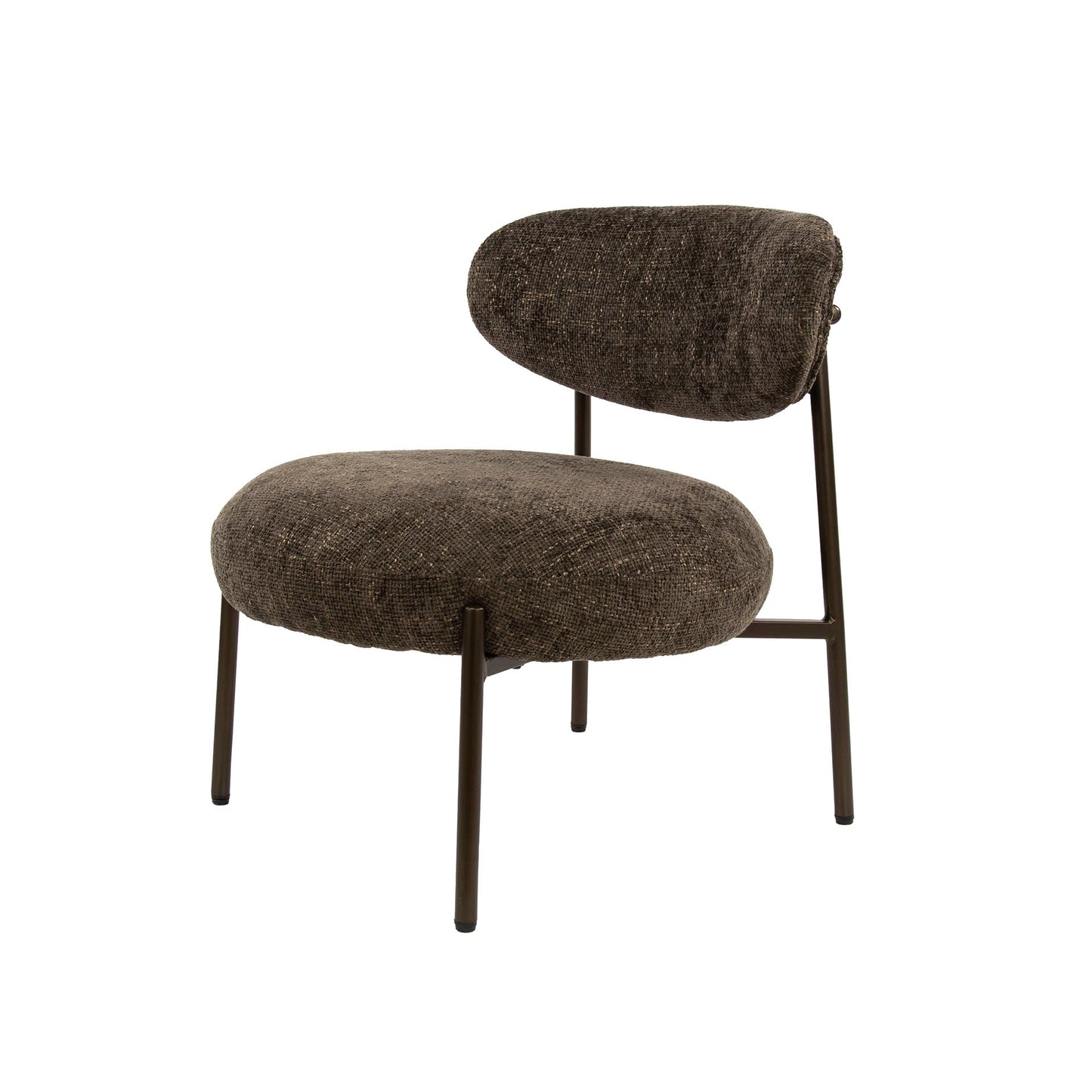Sessel ROUND CARGO Gepolsterter Retro-Loungesessel mit Taschenfederung Braun