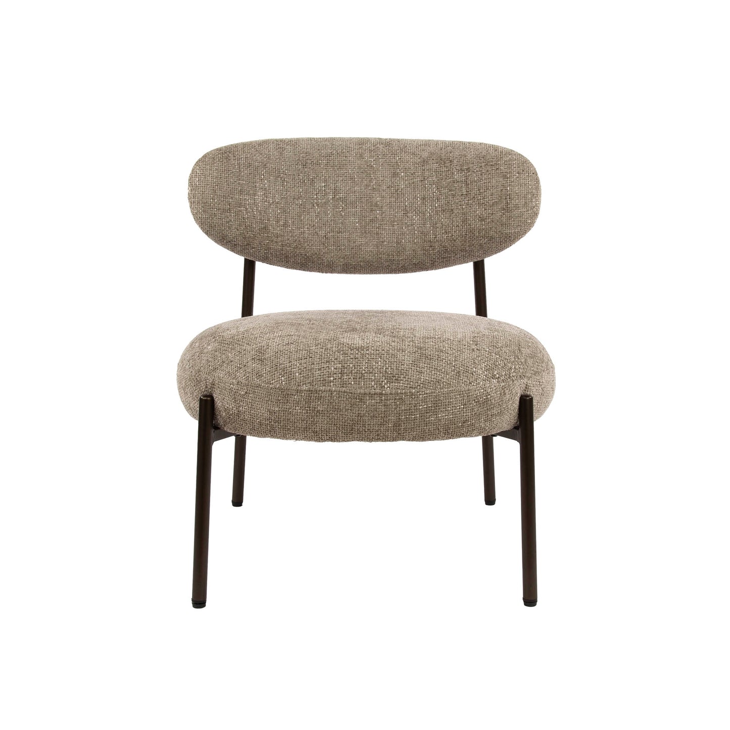 Sessel ROUND CARGO Gepolsterter Retro-Loungesessel mit Taschenfederung Beige