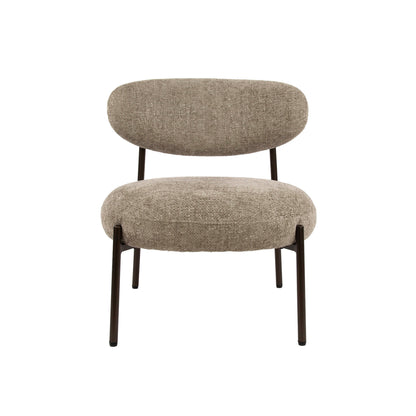 Sessel ROUND CARGO Gepolsterter Retro-Loungesessel mit Taschenfederung Beige
