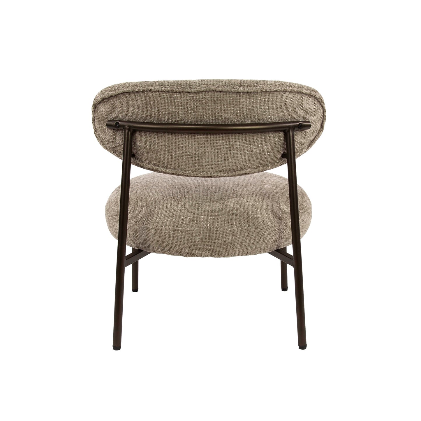Sessel ROUND CARGO Gepolsterter Retro-Loungesessel mit Taschenfederung Beige