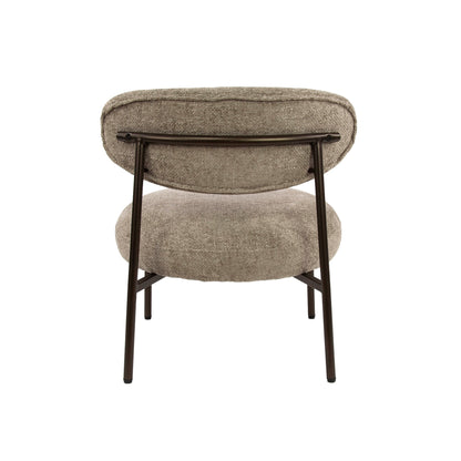 Sessel ROUND CARGO Gepolsterter Retro-Loungesessel mit Taschenfederung Beige