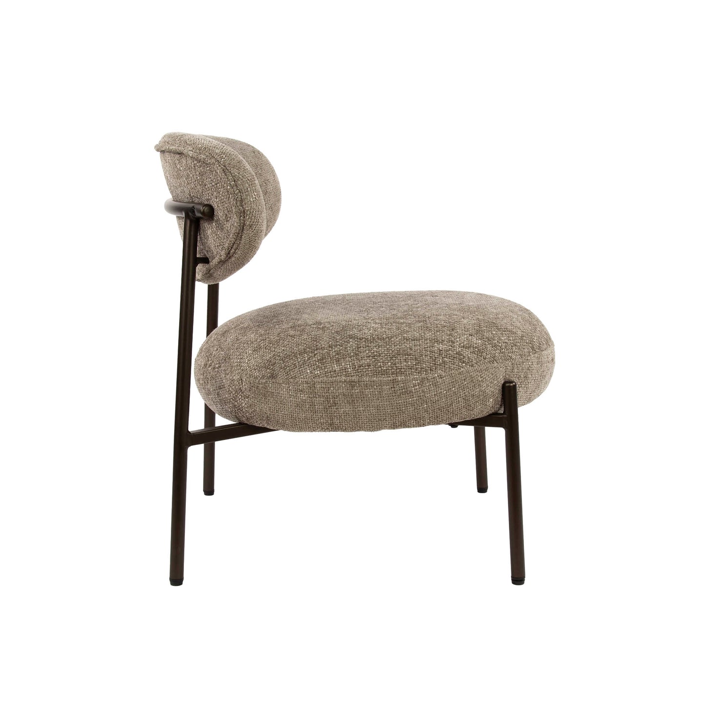 Sessel ROUND CARGO Gepolsterter Retro-Loungesessel mit Taschenfederung Beige