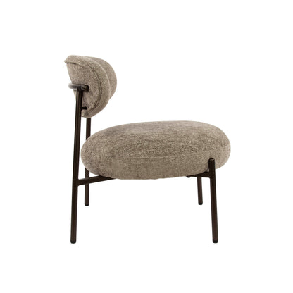 Sessel ROUND CARGO Gepolsterter Retro-Loungesessel mit Taschenfederung Beige
