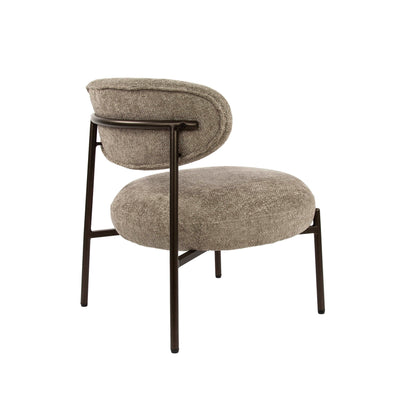 Sessel ROUND CARGO Gepolsterter Retro-Loungesessel mit Taschenfederung Beige