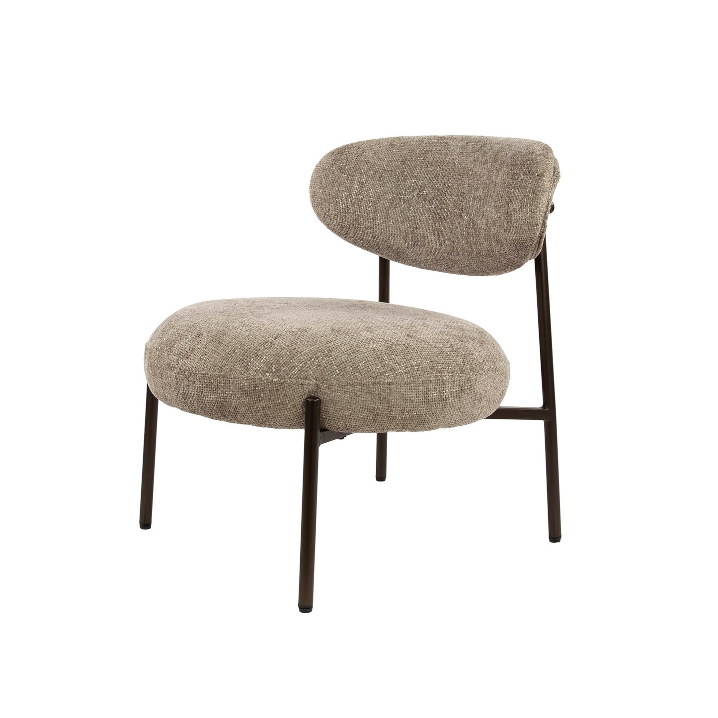 Sessel ROUND CARGO Gepolsterter Retro-Loungesessel mit Taschenfederung Beige