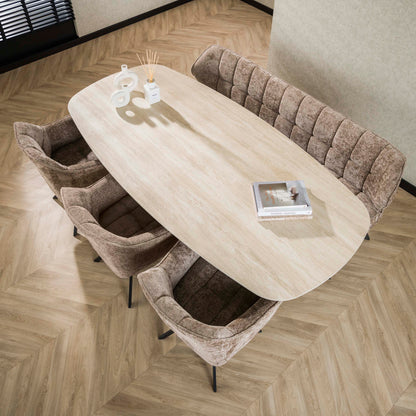 Esstisch ROMANO CROCE GRANDE Keramiktisch mit schwarzem Spider-Gestell